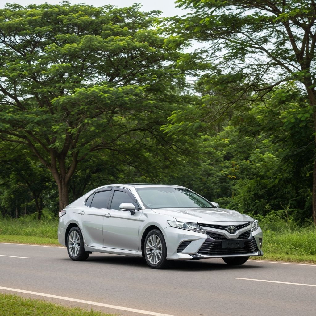 Silver sedan on a clean Nigerian road